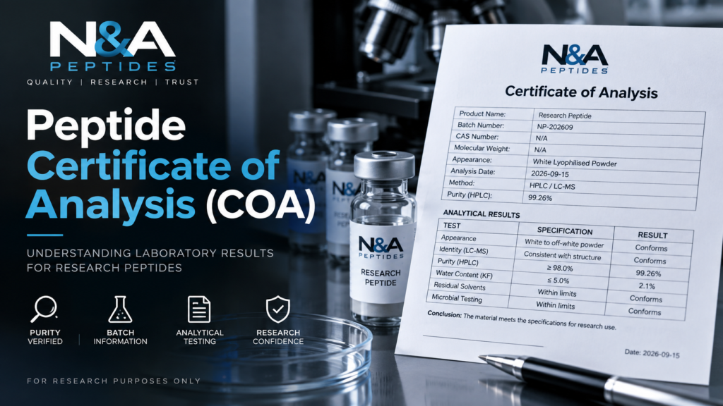 Peptide test report and certificate of analysis
